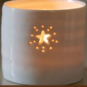 Set Of Four Handmade Luna Lighting Porcelain Tea Lights Beautiful